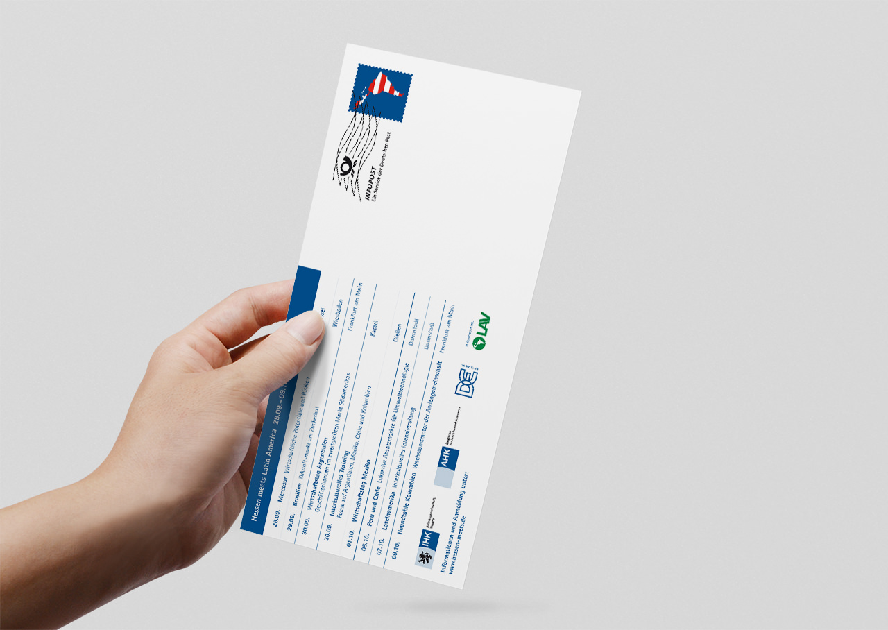 Programmflyer für die Außenwirtschaftswoche „Hessen meets Latin America“