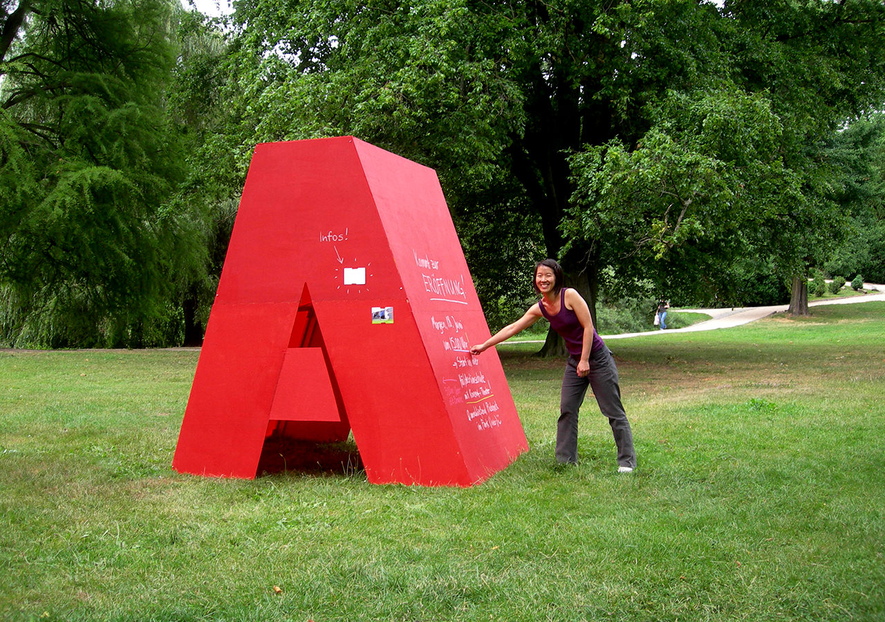 Das „Worthaus“ vor der offiziellen Eröffnung im Schlosspark Bad Homburg
