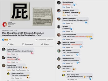 Screenshot der Glückwünsche und Kommentare auf Facebook unter dem Post meines Artikels.