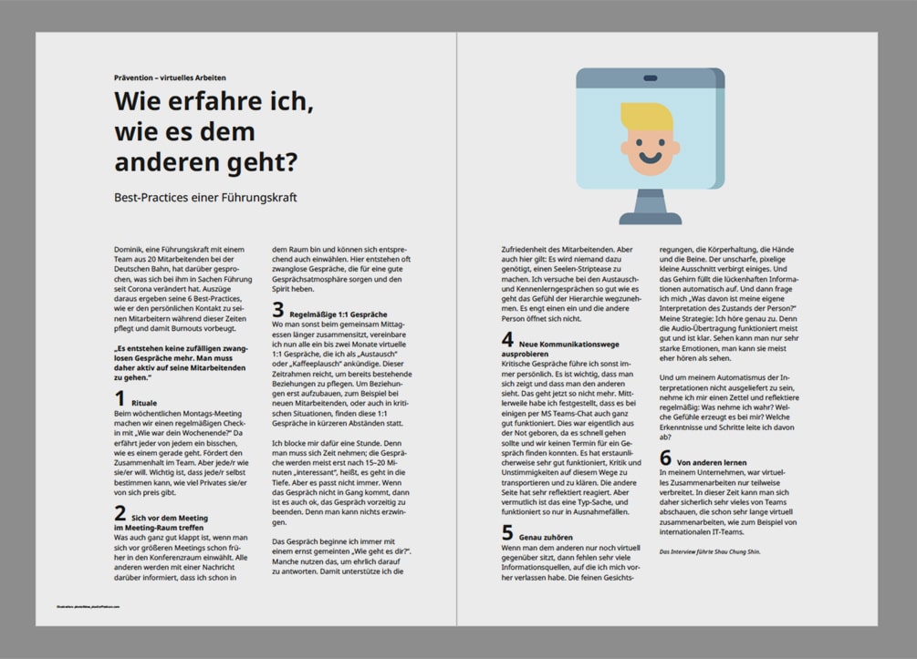 Abbildung einer Doppelseite eines Artikels des Handouts