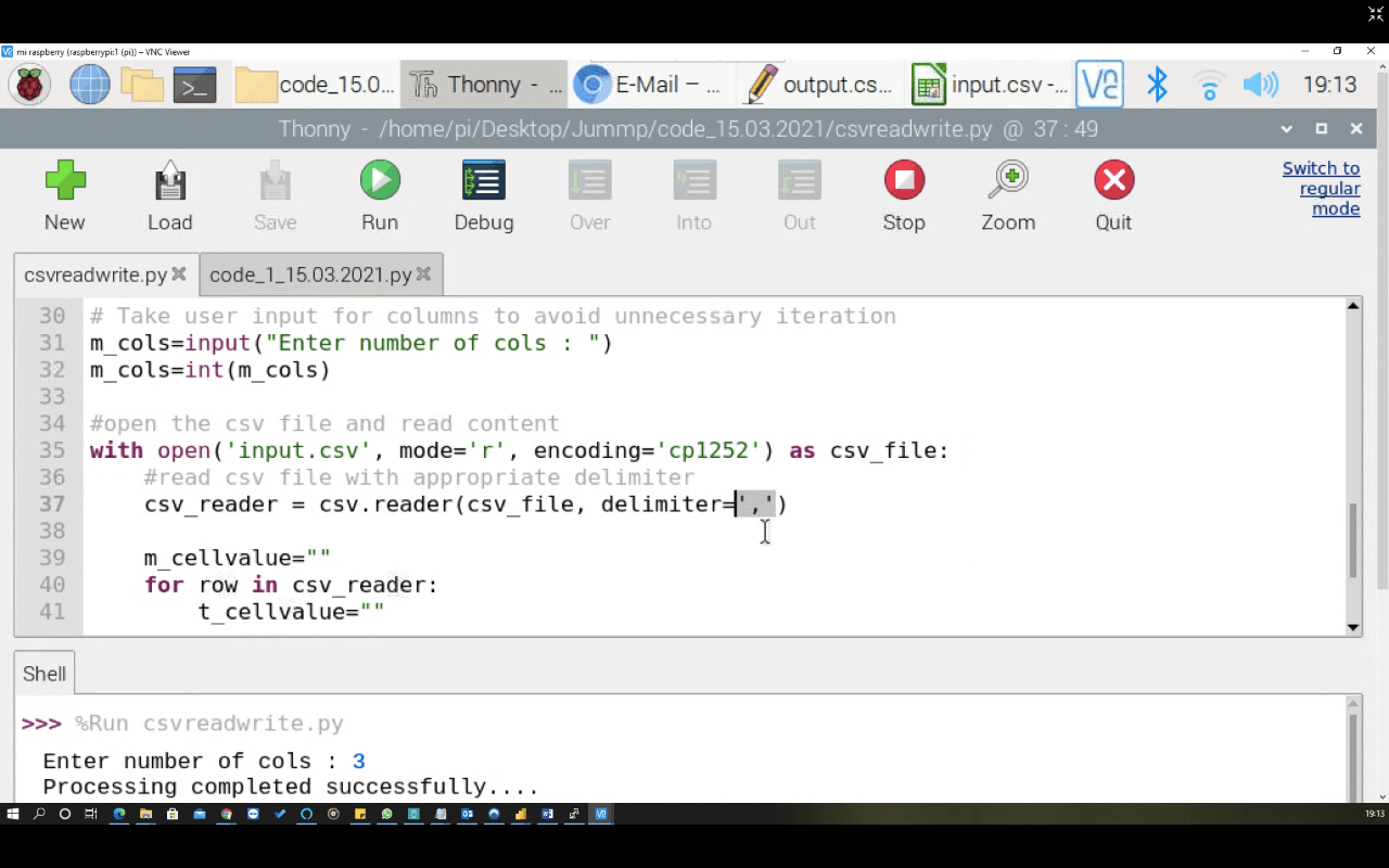 Screenshot mit Python-Code